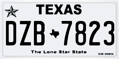 TX license plate DZB7823