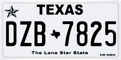 TX license plate DZB7825