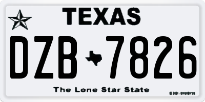 TX license plate DZB7826