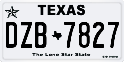TX license plate DZB7827