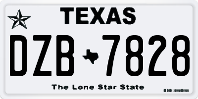 TX license plate DZB7828
