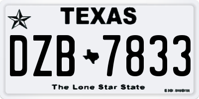 TX license plate DZB7833