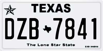 TX license plate DZB7841