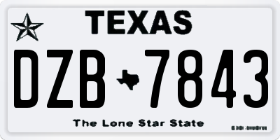 TX license plate DZB7843