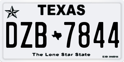 TX license plate DZB7844
