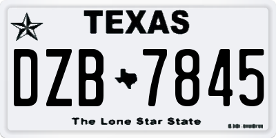 TX license plate DZB7845