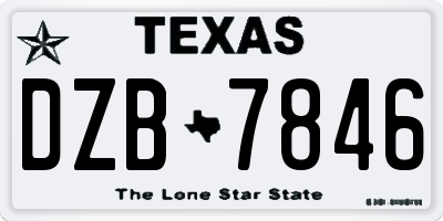 TX license plate DZB7846