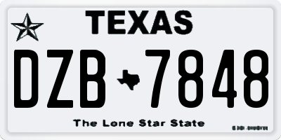 TX license plate DZB7848