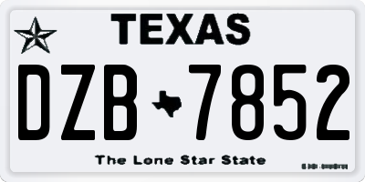 TX license plate DZB7852