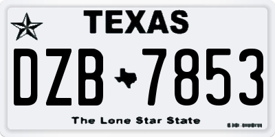 TX license plate DZB7853