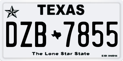 TX license plate DZB7855