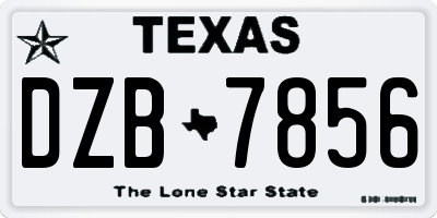TX license plate DZB7856