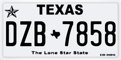 TX license plate DZB7858