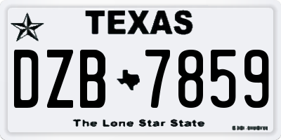 TX license plate DZB7859