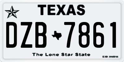 TX license plate DZB7861