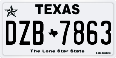 TX license plate DZB7863