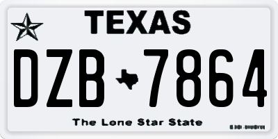 TX license plate DZB7864