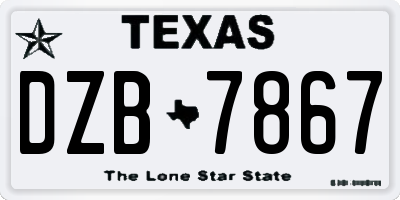 TX license plate DZB7867