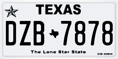 TX license plate DZB7878