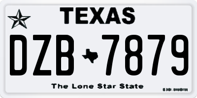 TX license plate DZB7879