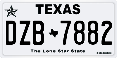 TX license plate DZB7882