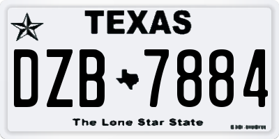TX license plate DZB7884