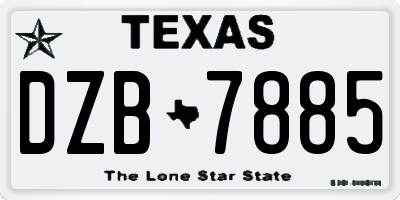 TX license plate DZB7885