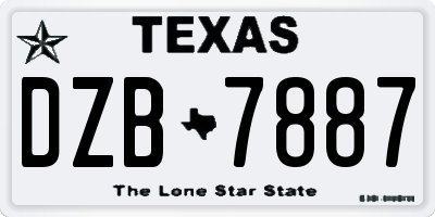 TX license plate DZB7887