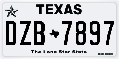 TX license plate DZB7897