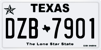 TX license plate DZB7901