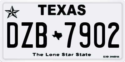 TX license plate DZB7902