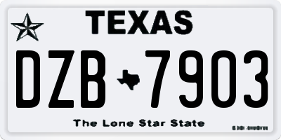 TX license plate DZB7903