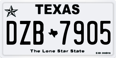 TX license plate DZB7905