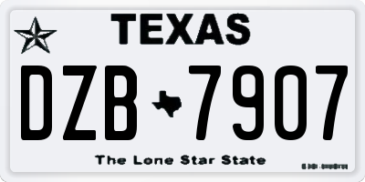TX license plate DZB7907