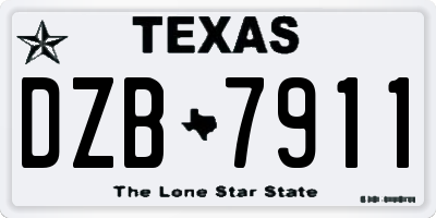 TX license plate DZB7911