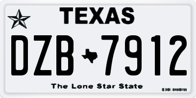 TX license plate DZB7912
