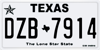 TX license plate DZB7914