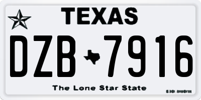 TX license plate DZB7916