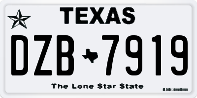 TX license plate DZB7919