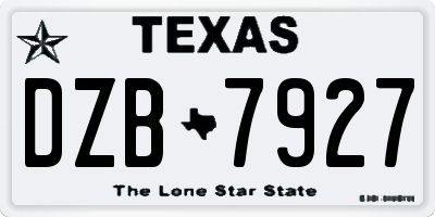 TX license plate DZB7927