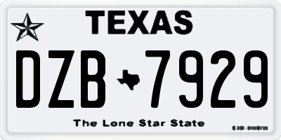 TX license plate DZB7929