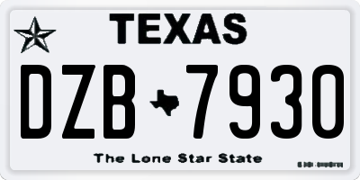 TX license plate DZB7930