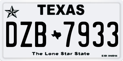 TX license plate DZB7933