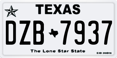 TX license plate DZB7937