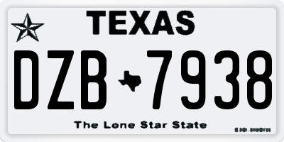 TX license plate DZB7938