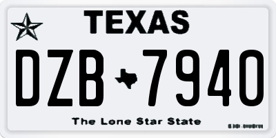 TX license plate DZB7940
