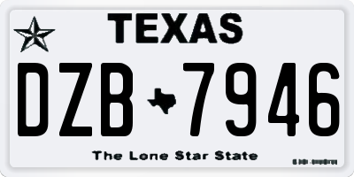 TX license plate DZB7946