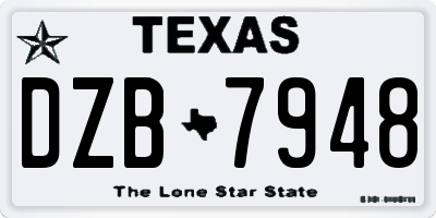 TX license plate DZB7948