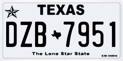 TX license plate DZB7951