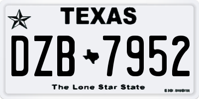 TX license plate DZB7952